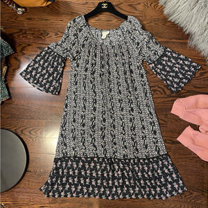 Style &Co Bell Sleeve Peasant Floral Print Women's Dress Size PS